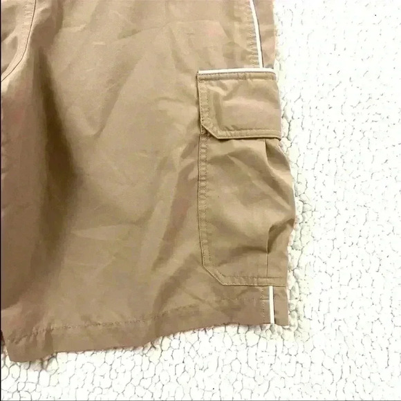 Vintage Nike Retro Beige Elastic Drawstring Waist Cargo Athletic Men Short SizeS - Picture 9 of 13